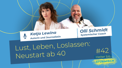 
		zu sehen ist die Autorin Katja Lewina und der Bloghost Olli Schmidt
	